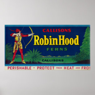 Pôster Estado de LabelWashington da samambaia de Robin