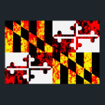 Poster Estado de Maryland - Pop Art<br><div class="desc">Renderização artística da bandeira do estado de Maryland com efeitos de textura gigantes.</div>