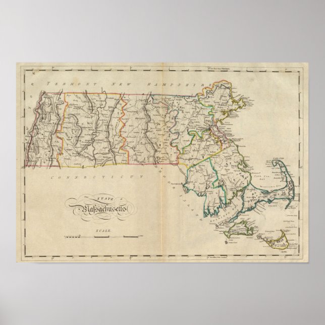 Poster Estado de Massachusetts 3 (Frente)