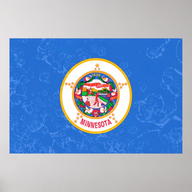 Poster Estado de Minnesota Flag Pop Art (Frente)