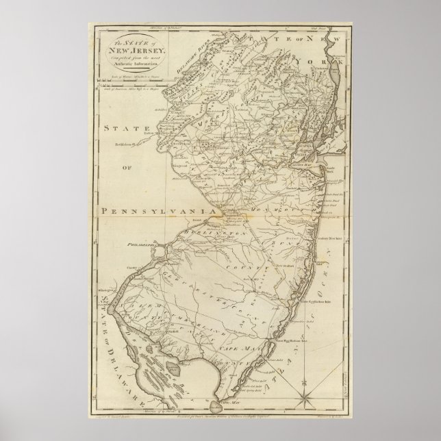 Pôster Estado de Nova Jersey 2 (Frente)