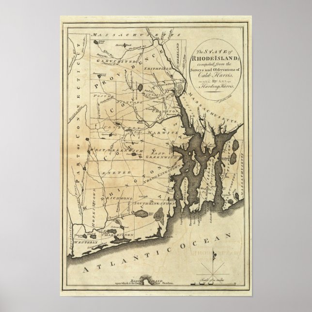 Pôster Estado de Rhode Island (Frente)