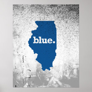 POSTER ESTADO DO AZUL DE ILLINOIS
