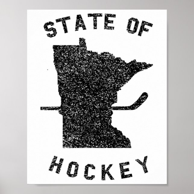 Poster Estado Do Hockey Minnesota (Frente)