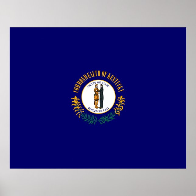 Pôster Estado do Kentucky Flag Design (Frente)