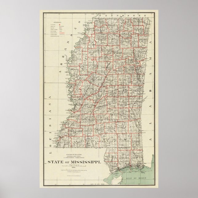 Pôster Estado do Mississippi (Frente)