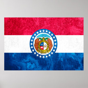 Poster Estado do Missouri Flag Pop Art