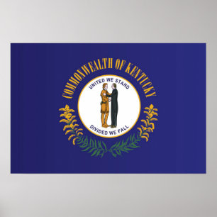 Poster Estado Flag do Kentucky, EUA