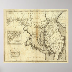 Pôster Estados de Maryland e de Delaware