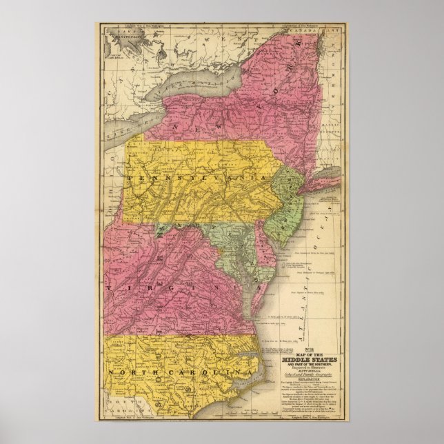 Poster Estados do Meio, EUA (Frente)