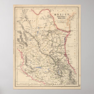 Pôster Estados do nordeste e centrais de México