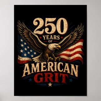 Poster Estados Unidos 250 anos quarto de julho patriótico