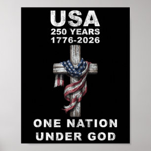 Poster Estados Unidos 250 Anos Uma Nação Sob Deus 1776 20