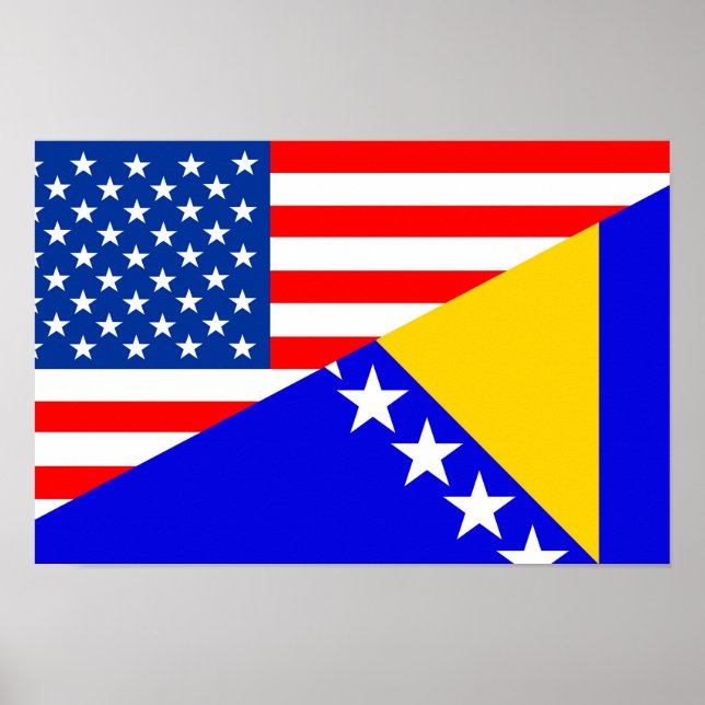 Pôster estados unidos america bosnia herzegovina (meia ba (Frente)