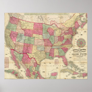 Poster Estados Unidos Continentes Americanos