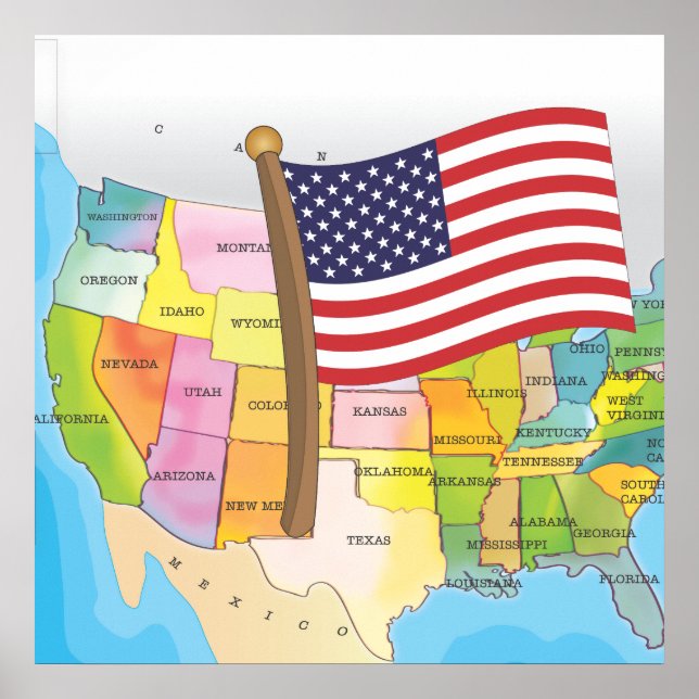 Pôster Estados Unidos Da América (Frente)