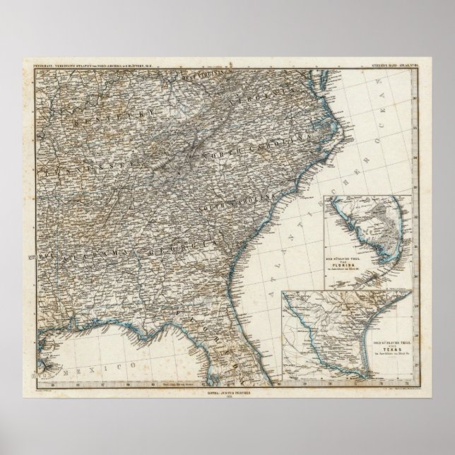 Poster Estados Unidos da América Estados do Sul (Frente)