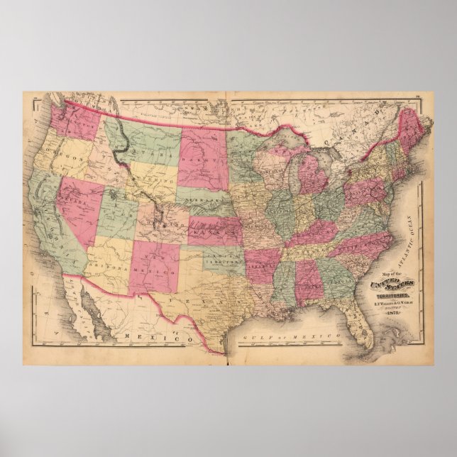 Pôster Estados Unidos e territórios (Frente)