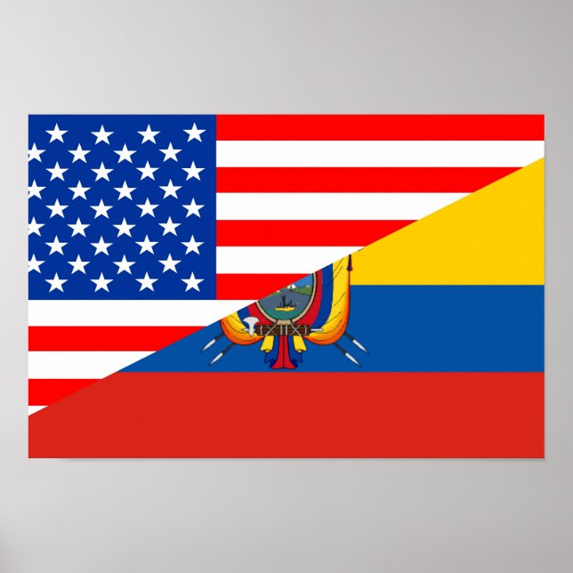 Poster estados unidos eua erica ecuador metade pavilhão e (Frente)