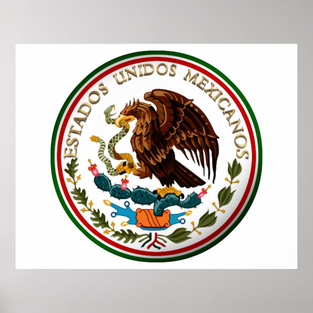 Pôster Estados Unidos Mexicanos (águia de pavilhão mexica (Frente)