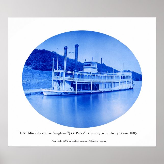 Poster Estados Unidos Mississippi River Snagboat "J.G. Pa (Frente)