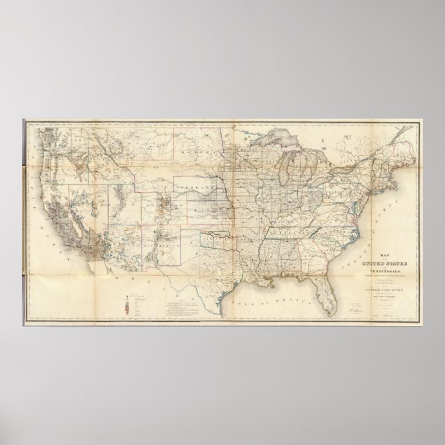 Pôster Estados Unidos, Territórios (Frente)