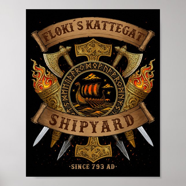 Poster Estaleiro Flokis Kattegat Viking Ship - Ringerike  (Frente)