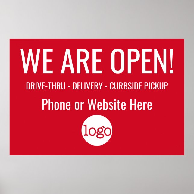 Poster Estamos abertos - Adicionar logotipo e detalhes (Frente)