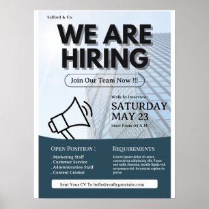 Poster Estamos Contratando Folheto, Vaga de Emprego, Folh