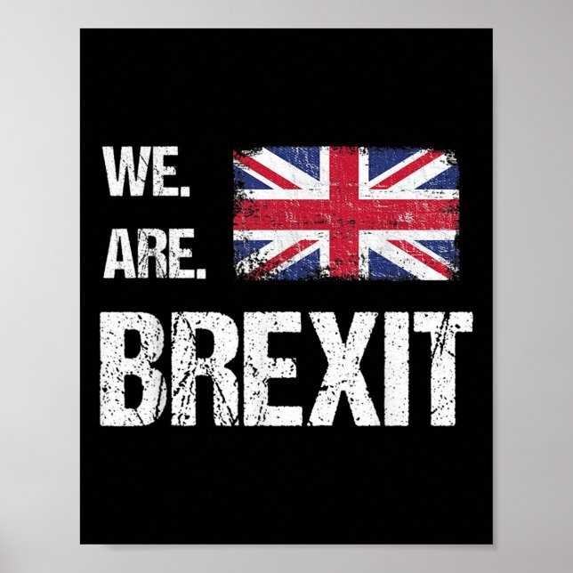 Poster Estamos No Brexit, bandeira do Union Jack, deixe a (Frente)