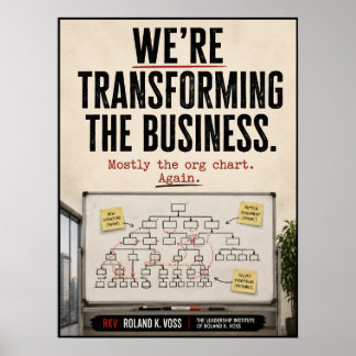 Poster Estamos Transformando a Sátira dos Negócios