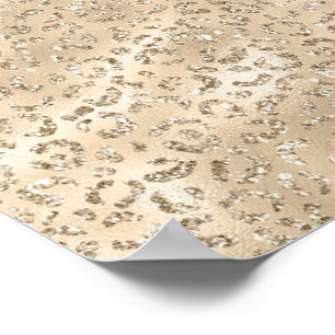 Poster Estampa de Pele de Leopardo Guepardo Marrom Animal