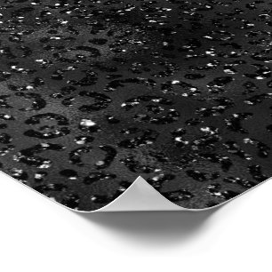 Poster Estampa de Pele de Leopardo Guepardo Preto Fofo An
