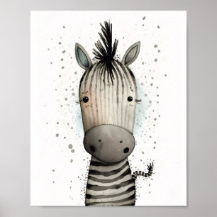 Poster Estampa de zebra fofa 