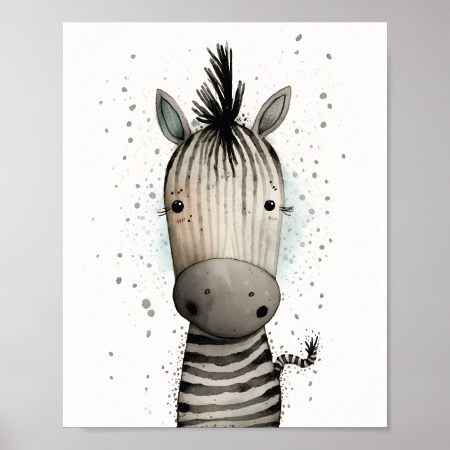 Poster Estampa de zebra fofa  (Frente)