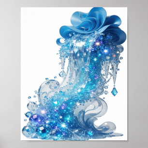Poster Estampa Edgy Blue ONDA DE GELO AZUL