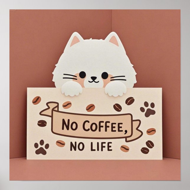 Poster Estampas de pata de gato e feijão-de-café (Frente)