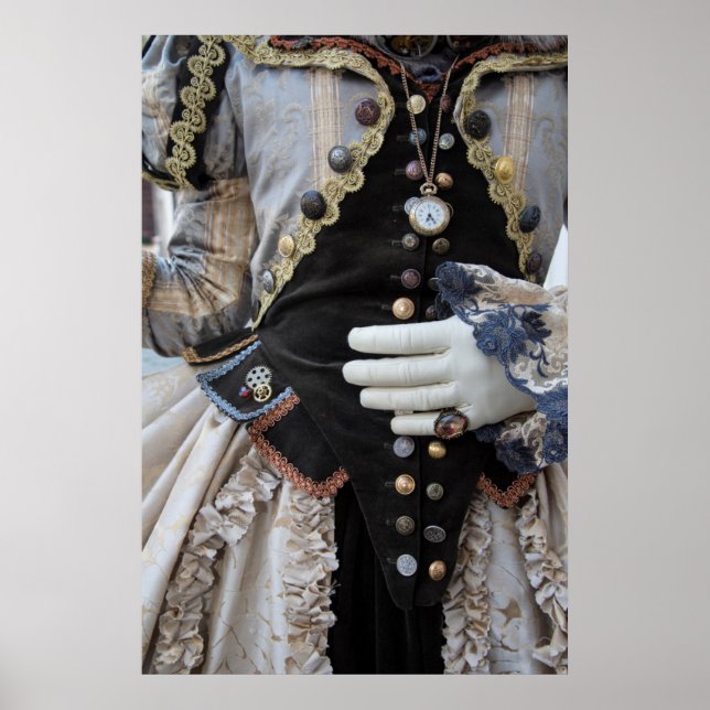 Poster Estampunk bodice, Carnaval, Veneza (Frente)
