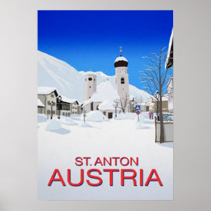 Pôster Estância de esqui Áustria de Anton da rua