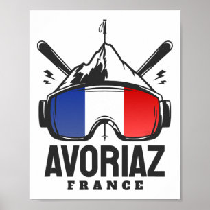 Poster Estância de esqui Avoriaz França Esqui retrô