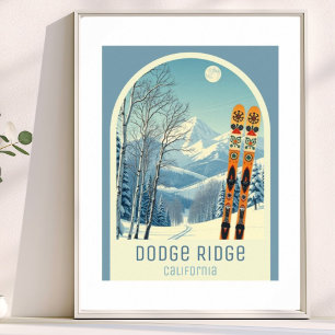 Poster Estância de esqui Dodge Ridge Mountain Califórnia