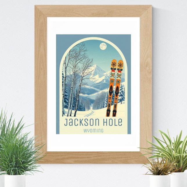 Poster Estância de esqui Jackson Hole Wyoming (Criador carregado)