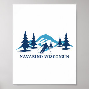 Poster Estância de esqui Navarino Wisconsin Esqui Esquiad