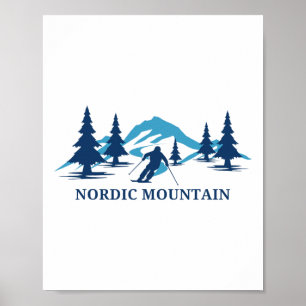 Poster Estância de esqui Nordic Mountain Wisconsin Esqui