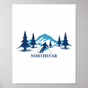 Poster Estância de esqui Northstar California Esquiador E