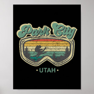 Poster Estância de Esqui Retro Park City Utah Esqui Vinta