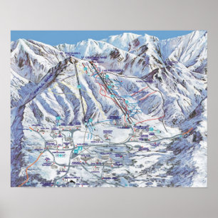Pôster Estância de esqui, Romania, Piana Brasov, mapa