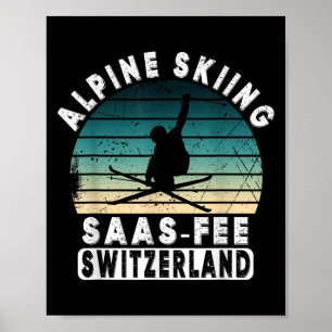 Poster Estância de esqui Saas-fee Alpes Suíços Esqui Alpi