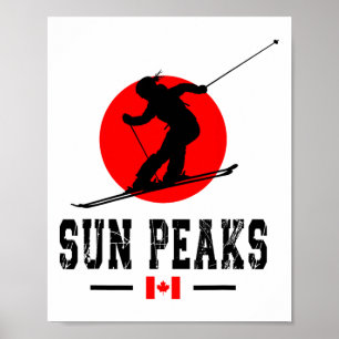 Poster Estância de esqui Sun Peaks Canadá Montanhas Rocho