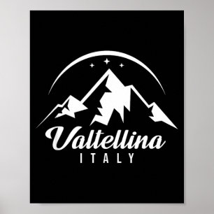 Poster Estância de esqui Valtellina Itália esqui snowboar